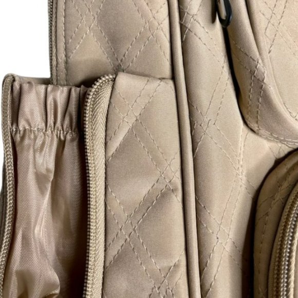 Vintage Travelon Beige Quilted Weekender/Carry On Bag - 13" w x 8" d x 14.5”h - Picture 5 of 11